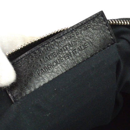 Balenciaga Mini Folder Leather, Black, Leather, Handbag