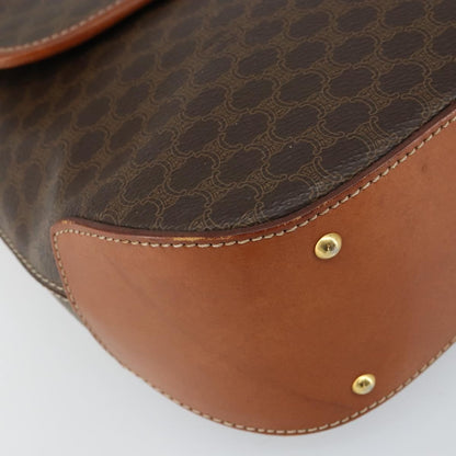 Celine Vintage Macadam Canvas, Brown, Canvas, Handbag