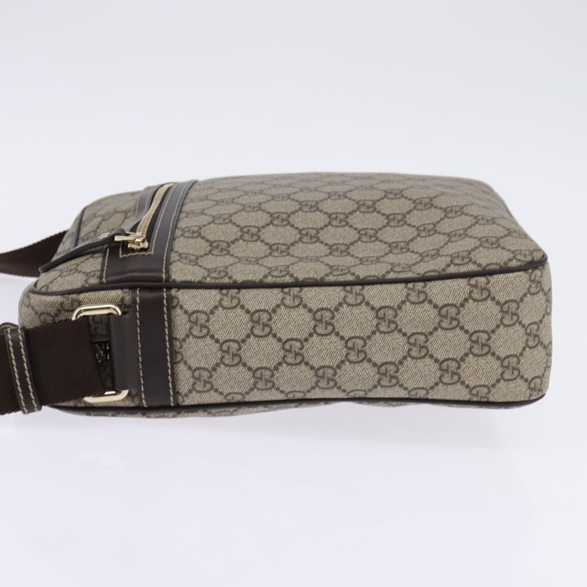 Gucci Front Zip Messenger GG Coated Canvas, Beige, Canvas, Crossbody Bag
