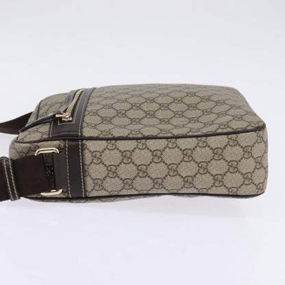 Gucci Front Zip Messenger GG Coated Canvas, Beige, Canvas, Crossbody Bag