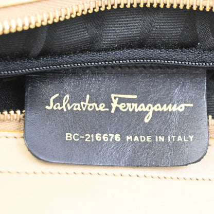Salvatore Ferragamo Vala Leather, Beige, Leather, Shoulder Bag
