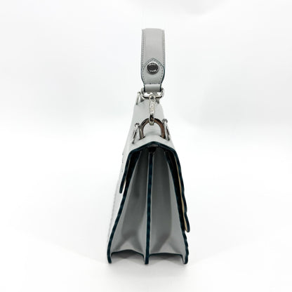 Fendi Kan I Leather, Gray, Leather, Handbag