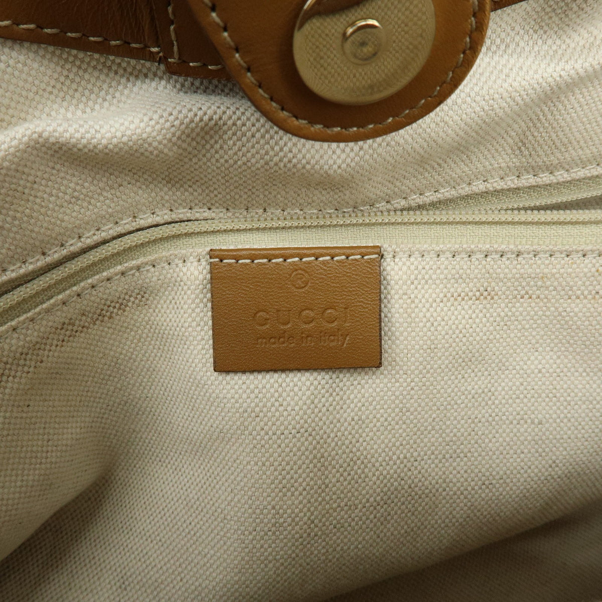 Gucci Sukey Microguccissima Leather, Beige, Canvas, Tote Bag