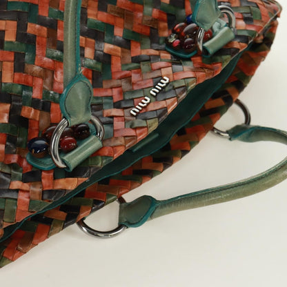 Miu Miu Chain Handle Pleated Leather, Multicolour, Leather, Handbag