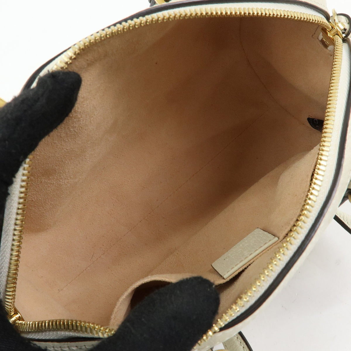 Gucci Ophidia Boston Leather, White, Leather, Handbag