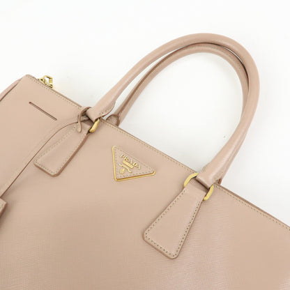 Prada Galleria Double Zip Saffiano Leather, Pink, Leather, Tote Bag