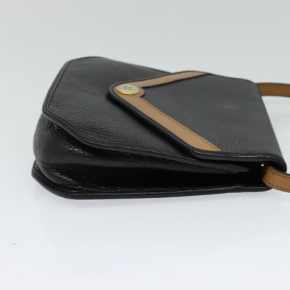Christian Dior Vintage CD Flap Leather, Black, Leather, Shoulder Bag