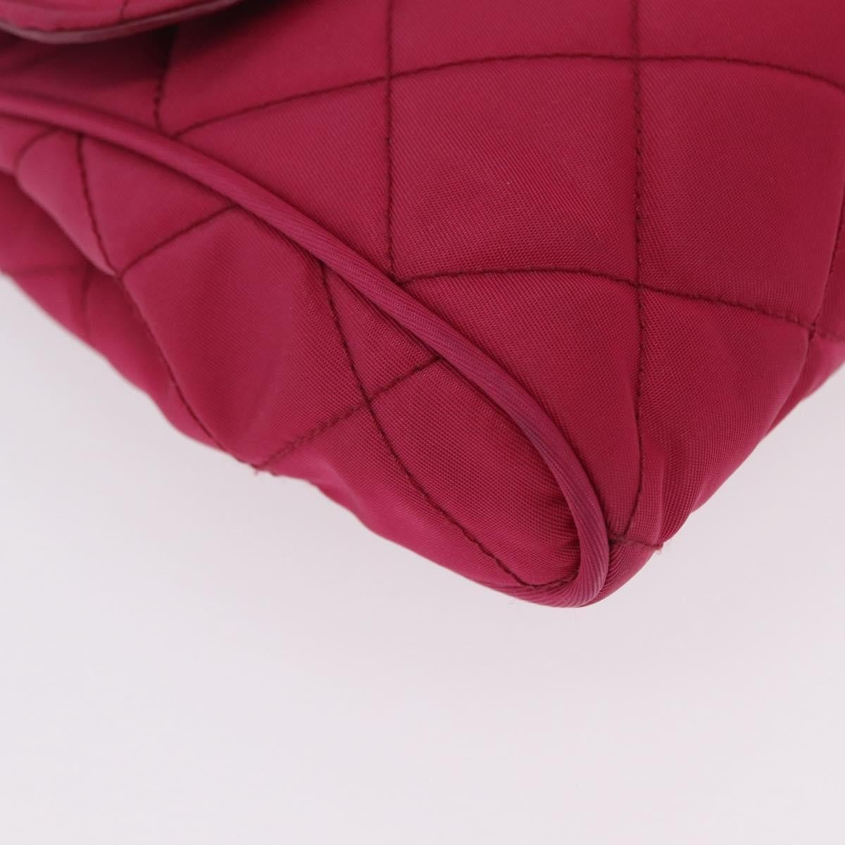 Prada Pushlock Chain Flap Quilted Tessuto, Pink, Nylon, Handbag