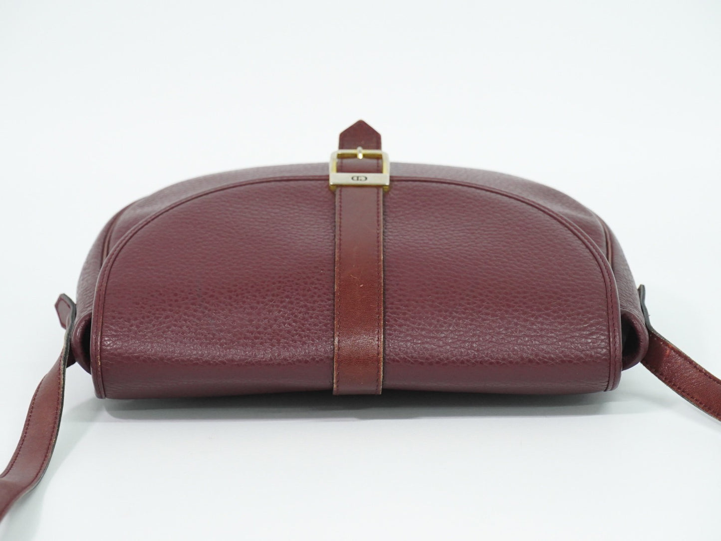 Christian Dior Vintage CD Flap Leather, Burgundy, Leather, Shoulder Bag