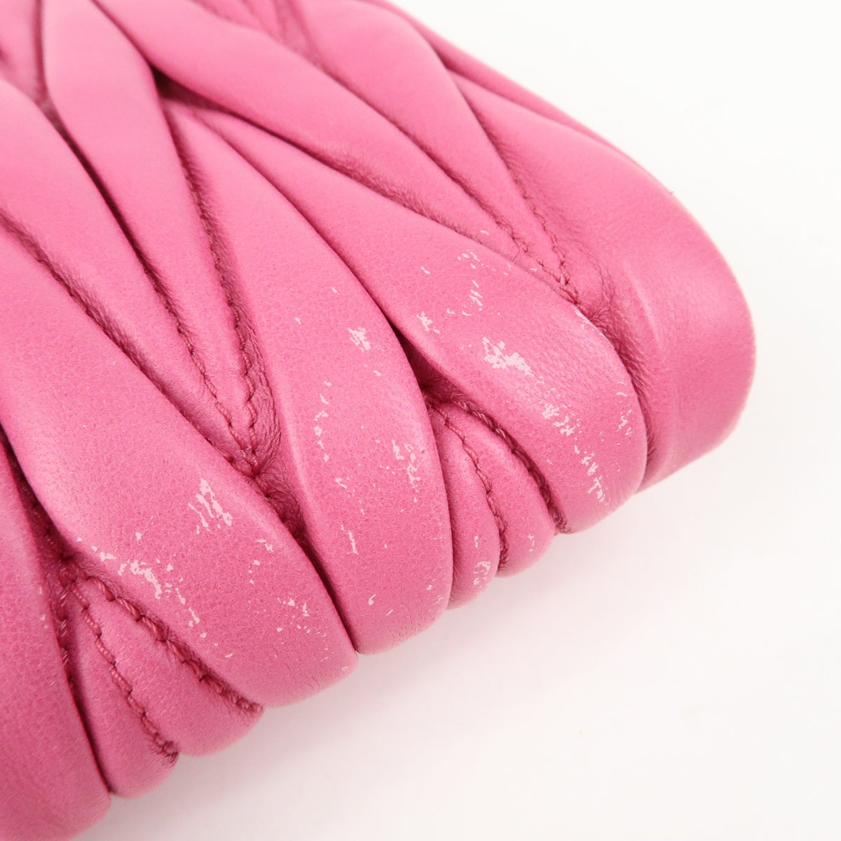 Miu Miu Zip Wristlet Matelasse Leather, Pink, Leather, Clutch