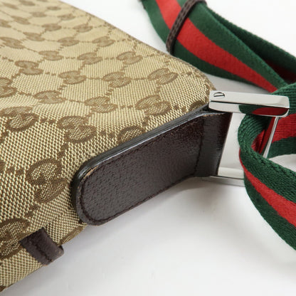 Gucci Web Strap Messenger GG Canvas, Beige, Canvas, Handbag