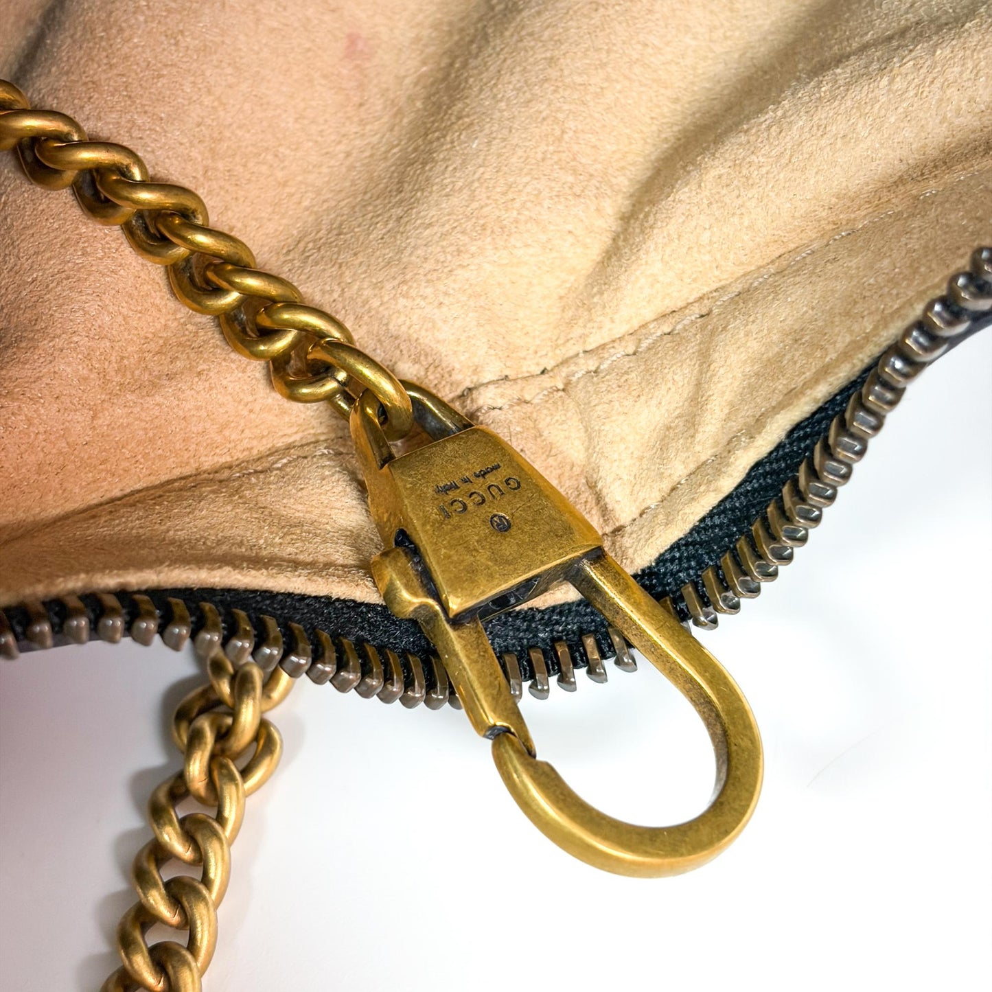 Gucci GG Marmont Half Moon Hobo Matelasse Leather, Black, Leather, Shoulder Bag