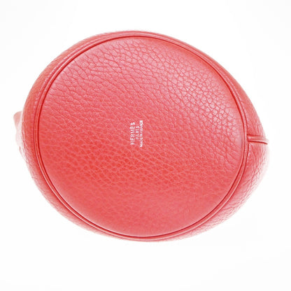 Hermes Mangeoire Taurillon Clemence Leather, Red, Leather, Shoulder Bag