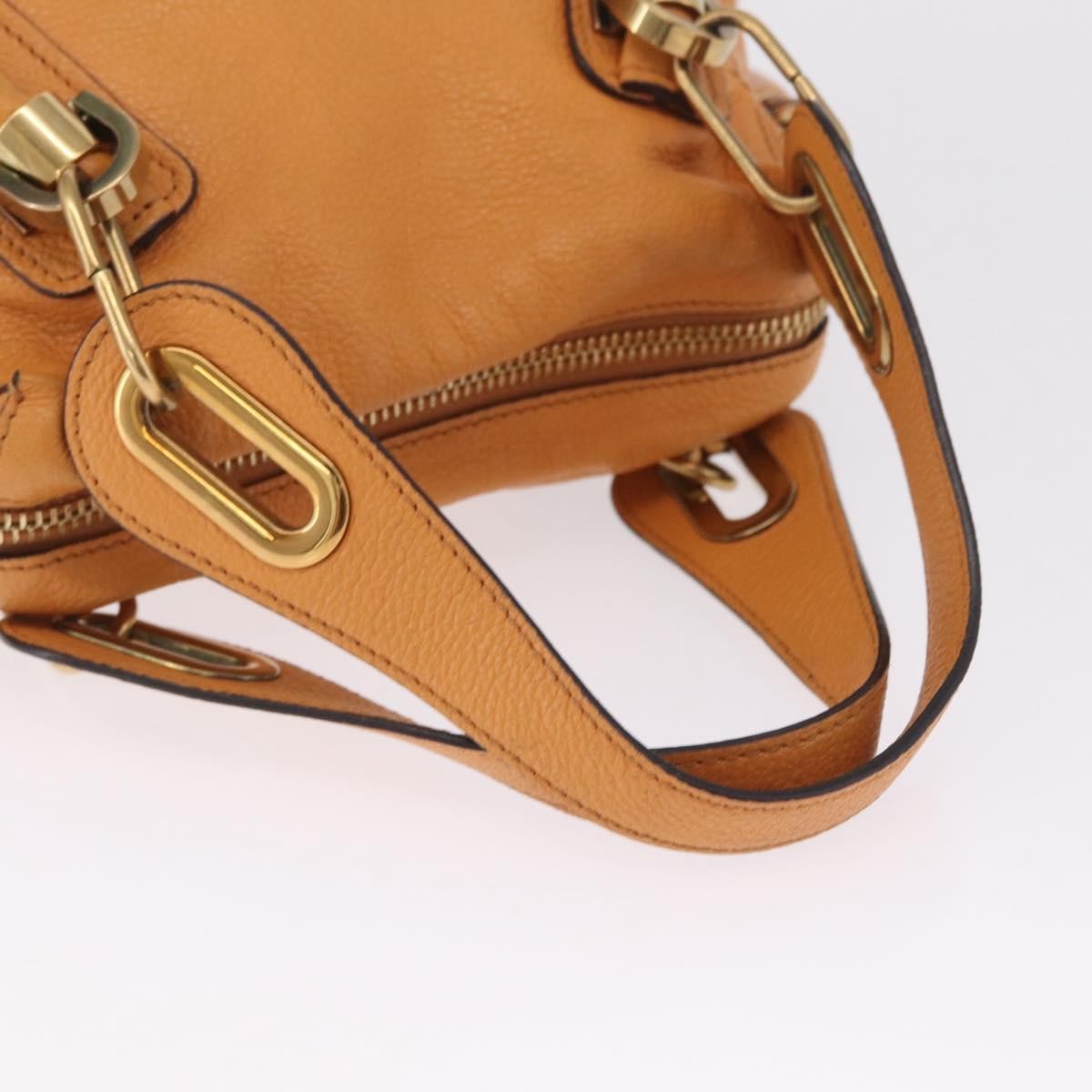 Chloe Paraty Top Handle Leather, Orange, Leather, Handbag