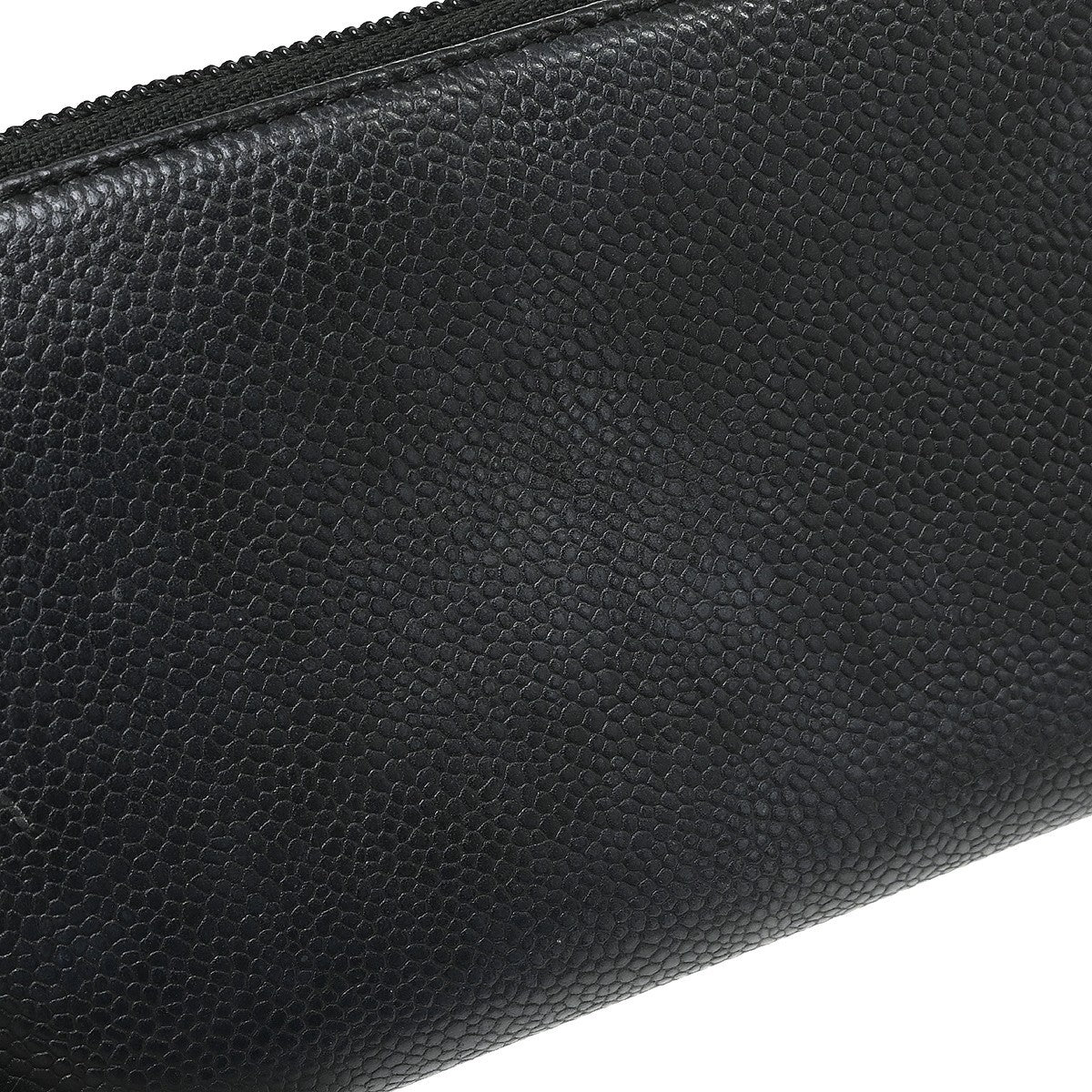 Chanel Portefeuille long CC logo Caviar Skin, Black, Leather, Wallet
