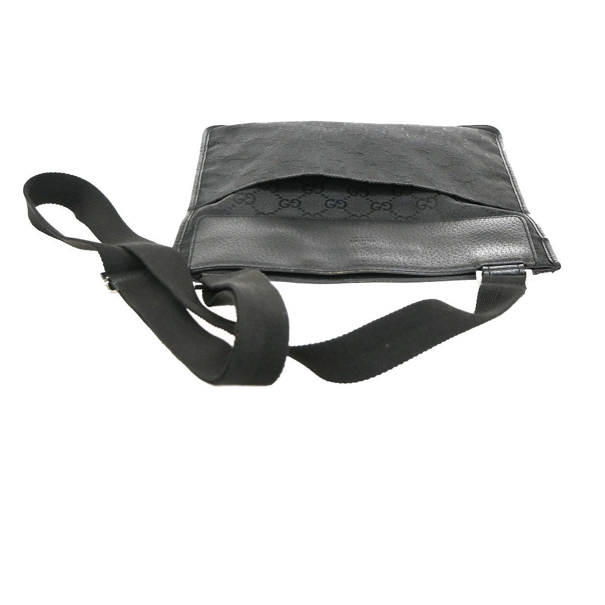 Gucci Vintage Flat GG Canvas, Black, Canvas, Crossbody Bag