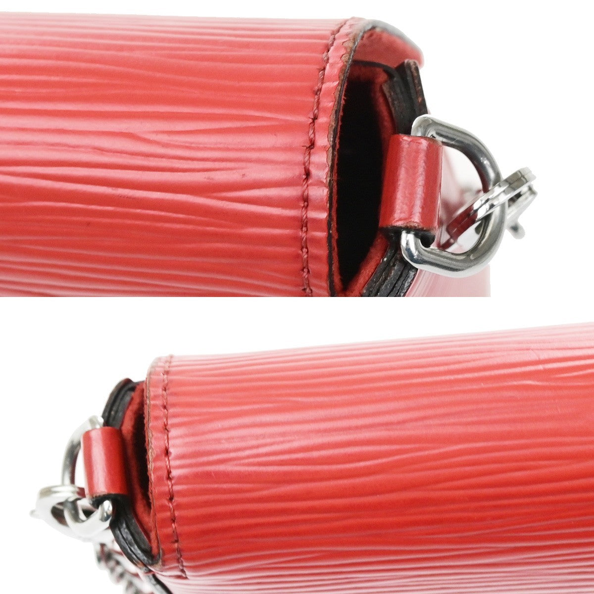 Louis Vuitton Felicie Chain Epi Leather, Red, Leather, Clutch