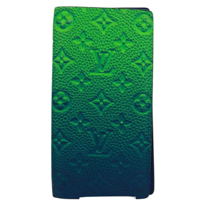 Louis Vuitton Brazza Limited Edition Illusion Monogram Taurillon Leather, Green, Leather, Wallet