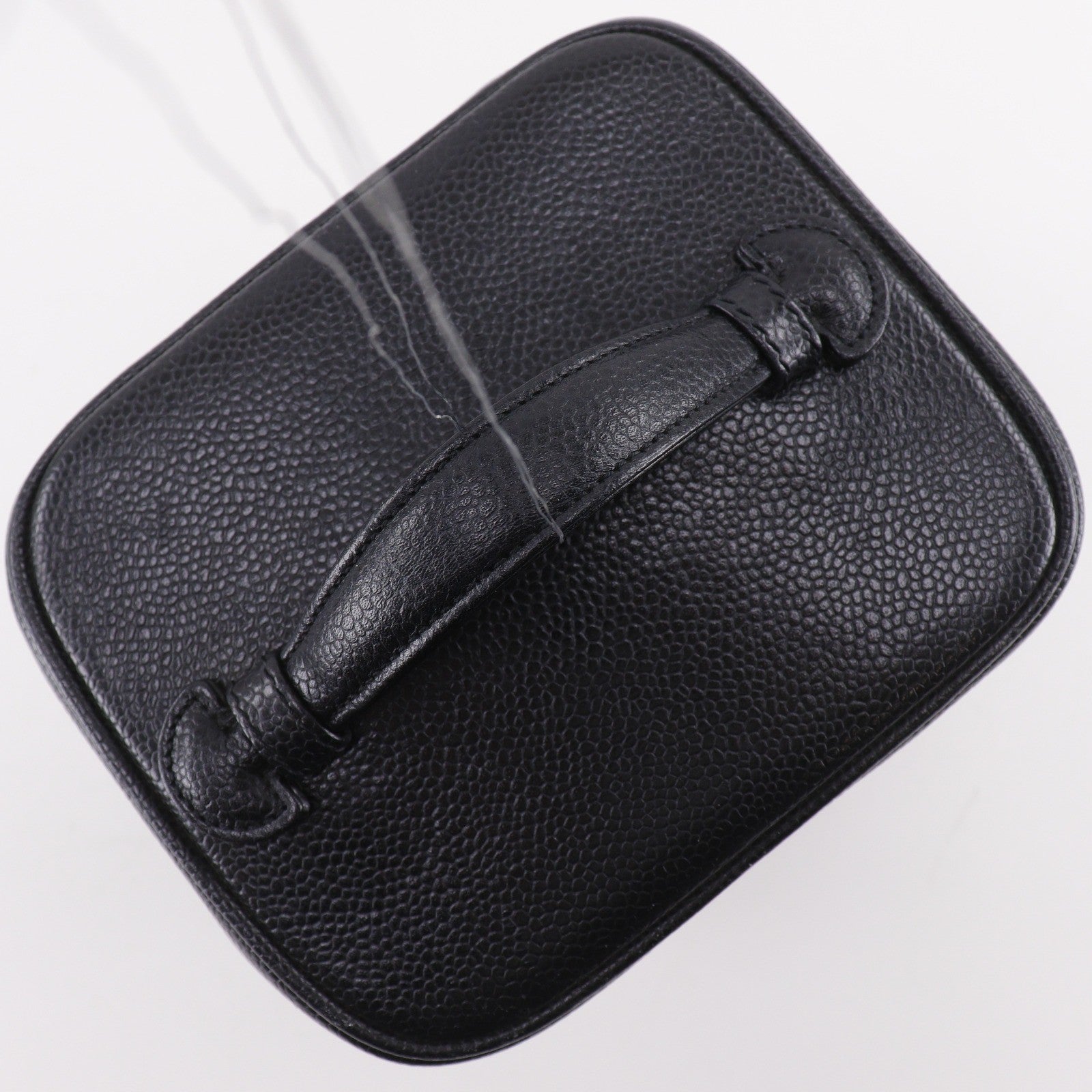 Chanel Vintage Timeless Cosmetic Case Caviar, Black, Leather, Handbag