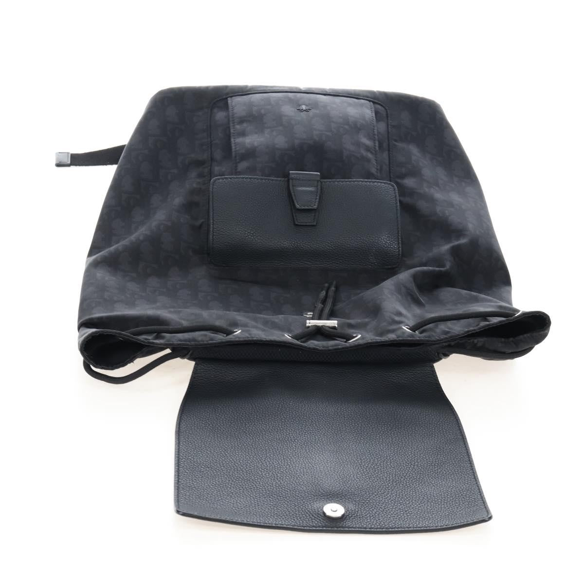Christian Dior Motion Oblique Canvas with Leather, Black, Canvas, Backpack