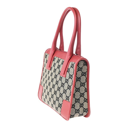 Gucci Vintage Zip Tote GG Canvas with Leather, Gray, Canvas, Tote Bag