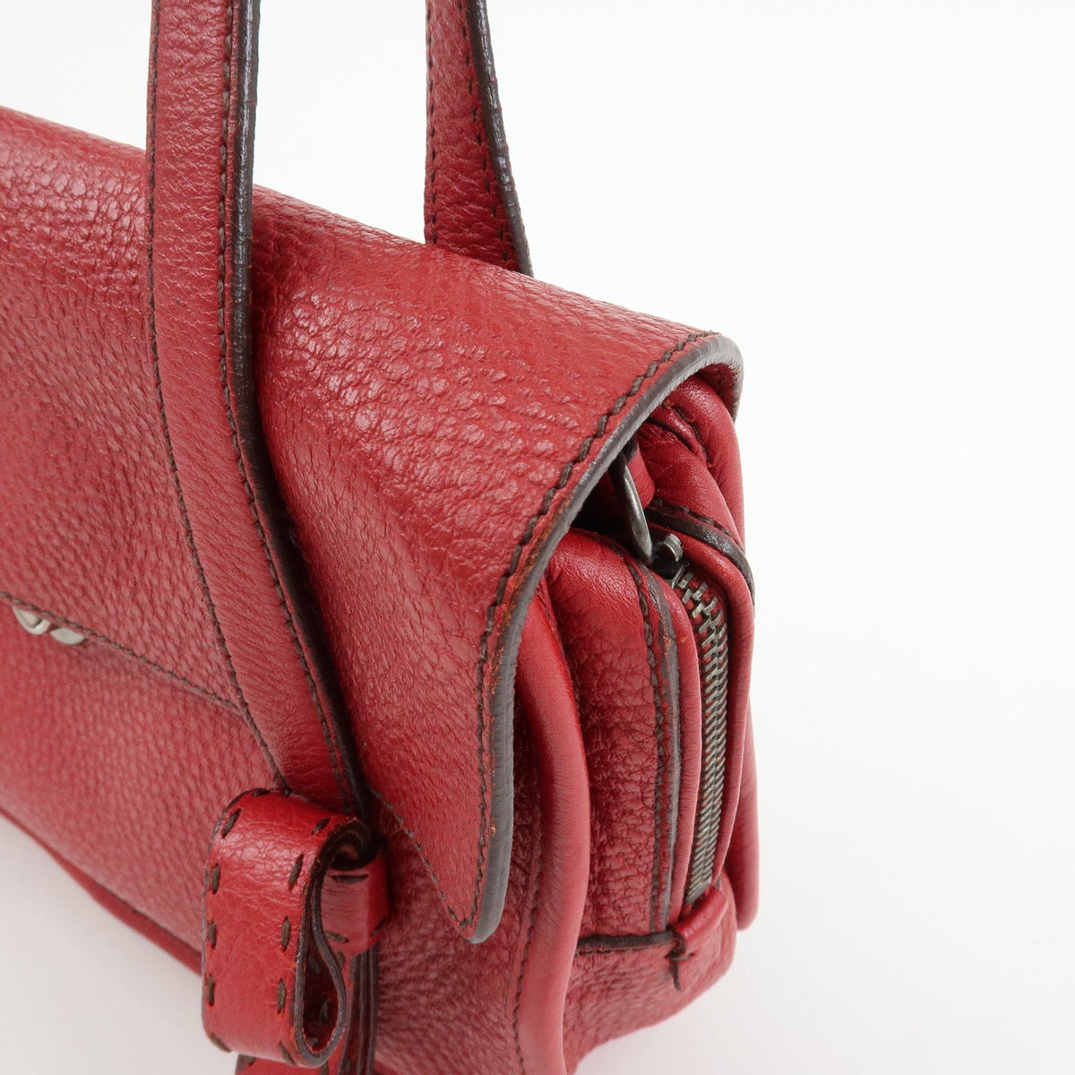 Prada Shoulder Leather, Red, Leather, Shoulder Bag