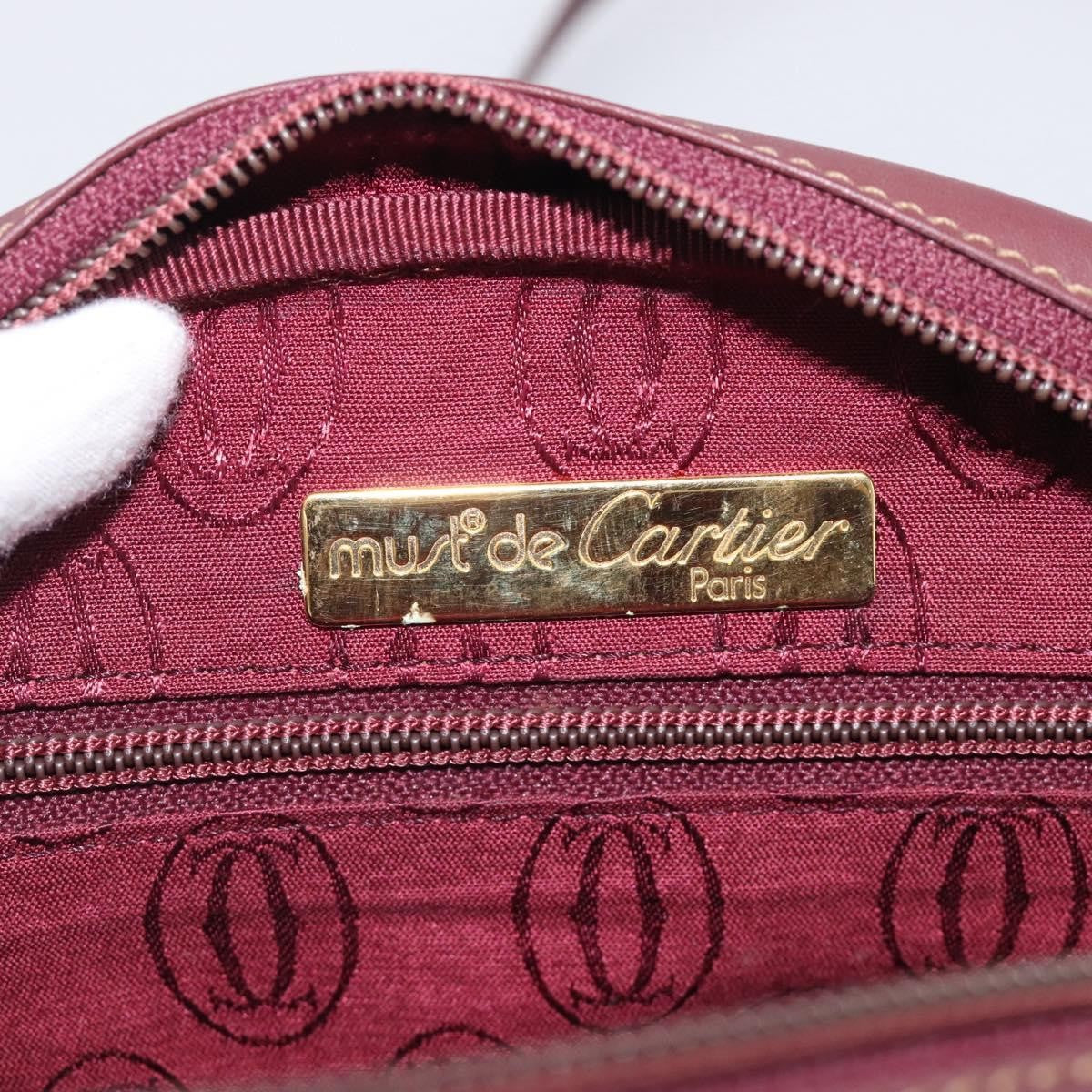 Cartier Must de Cartier Leather, Burgundy, Leather, Shoulder Bag