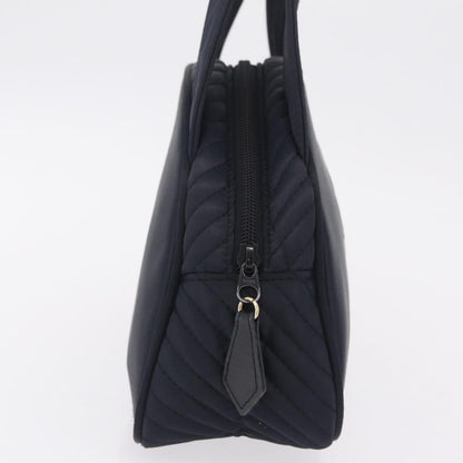 Saint Laurent Vintage Quilted Top Handle Bag Nylon, Navy, Nylon, Handbag