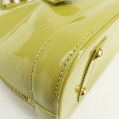 Louis Vuitton Alma Monogram Vernis, Green, Patent Leather, Handbag