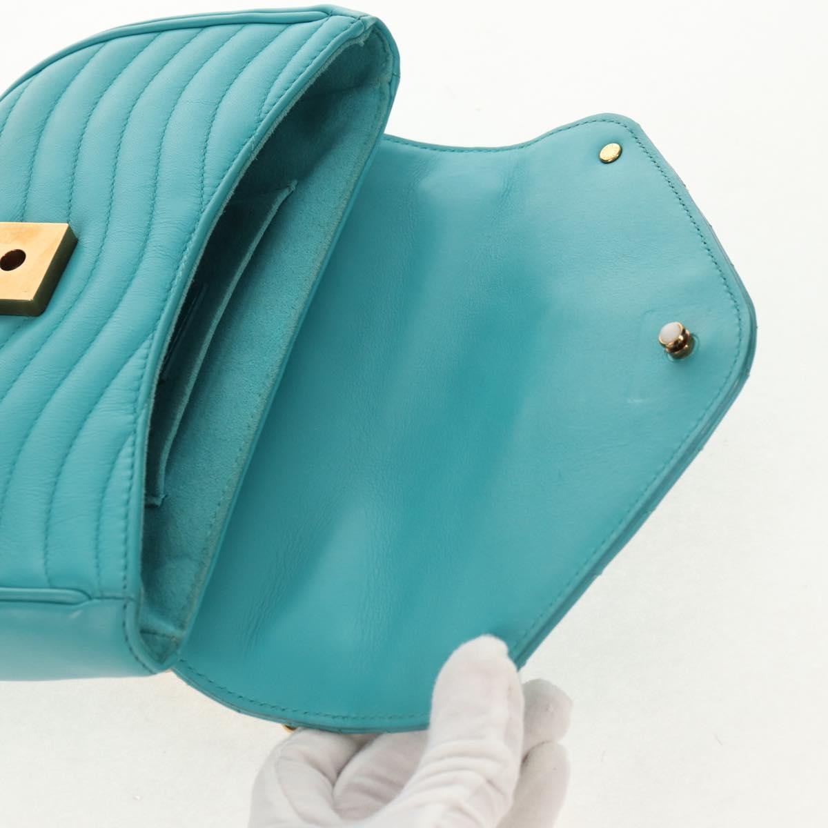 Louis Vuitton New Wave Chain Quilted Leather, Blue, Leather, Shoulder Bag