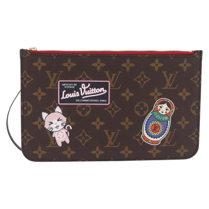 Louis Vuitton Neverfull Pochette Limited Edition World Tour Monogram Canvas, Brown, Canvas, Clutch
