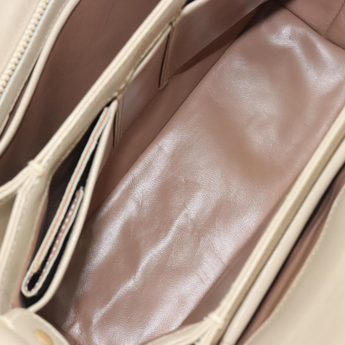 Gucci Vintage Convertible Box Leather, Beige, Leather, Handbag