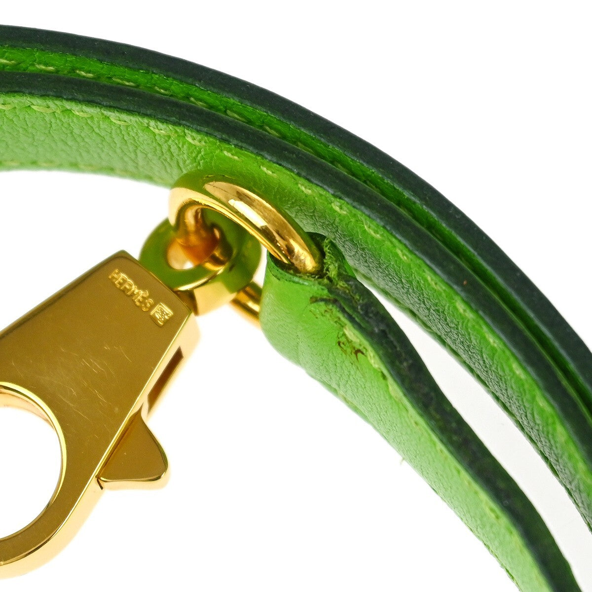 Hermes Kelly Shoulder Strap Leather, Green, Leather, Straps