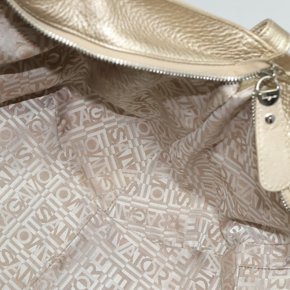 Salvatore Ferragamo Gancini Tote Leather, Silver, Leather, Tote Bag