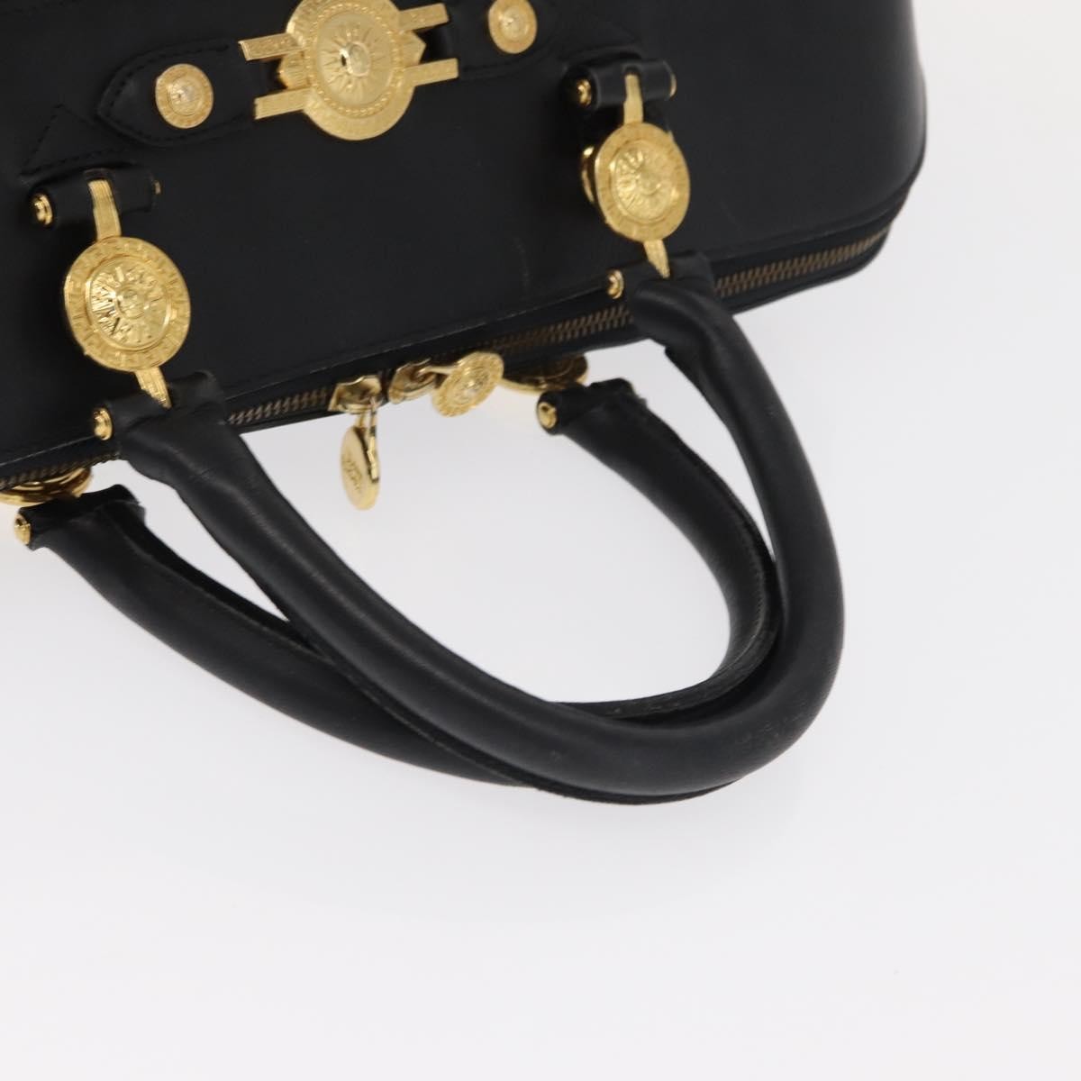Versace Vintage Sun Duffle Embossed Leather, Yellow, Leather, Handbag