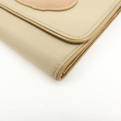 Prada Trifold Compact Saffiano Leather, Beige, Nylon, Wallet