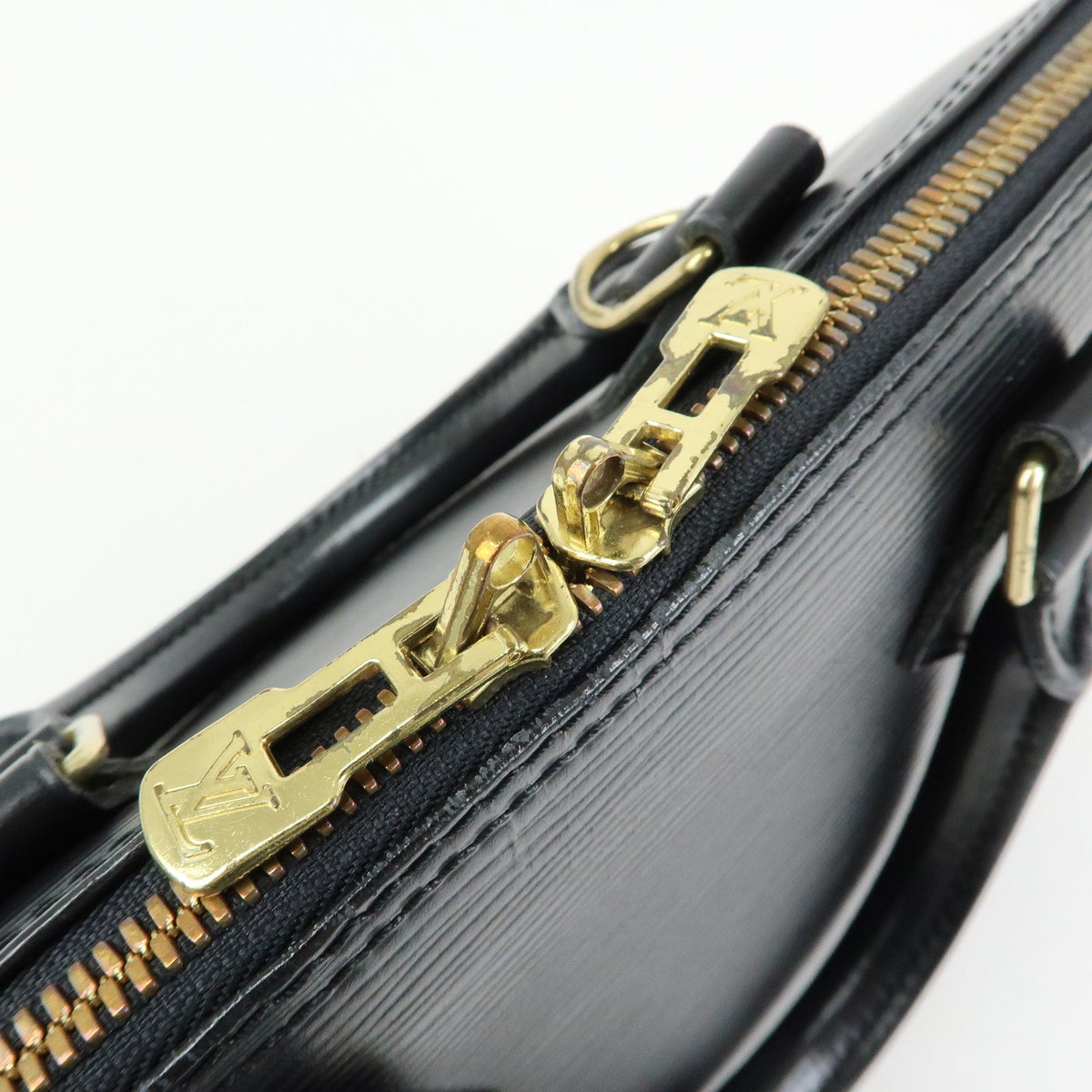 Louis Vuitton Alma Epi Leather, Black, Leather, Handbag