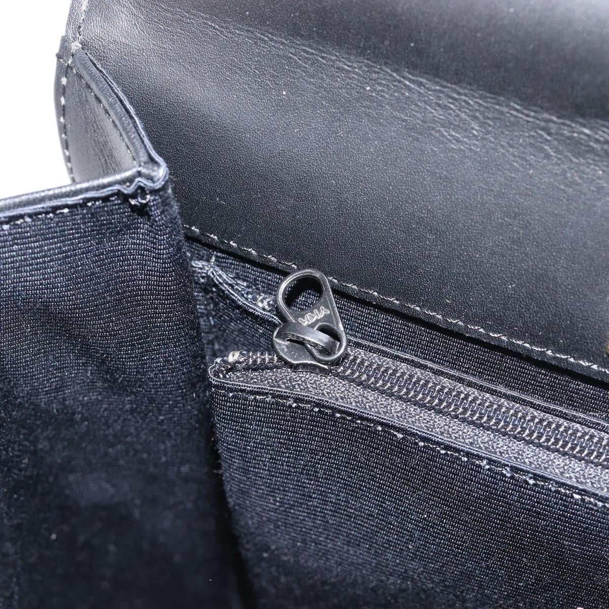Valentino Garavani Top Handle Flap Leather, Black, Leather, Handbag