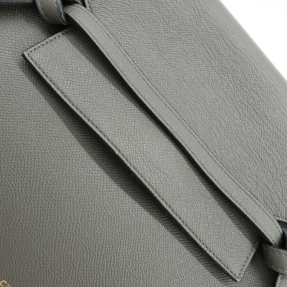 Celine Belt Textured Leather, Gray, Calfskin, Handbag