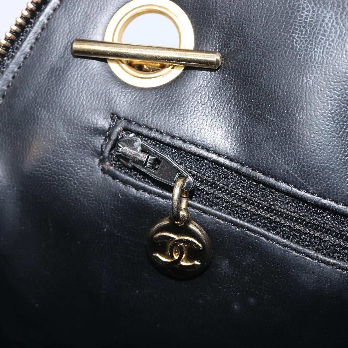 Chanel Shoulder Quilted Leather, Black, Leather, Shoulder Bag