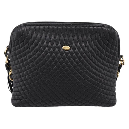 Bally Vintage Chain Quilted Leather, Black, Leather, Shoulder Bag