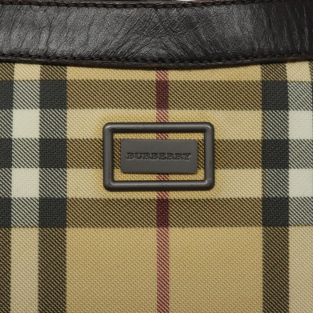 Burberry Nova check Canvas and Leather, Beige, Canvas, Shoulder Bag