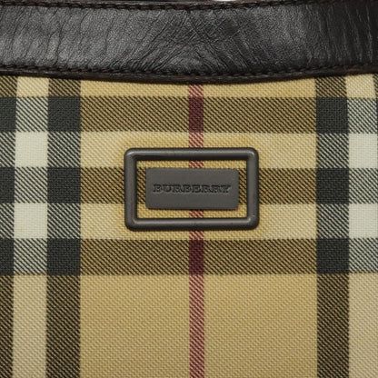 Burberry Nova check Canvas and Leather, Beige, Canvas, Shoulder Bag