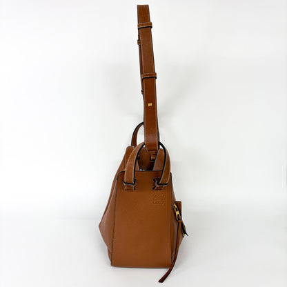 Loewe Hammock Leather, Brown, Leather, Handbag