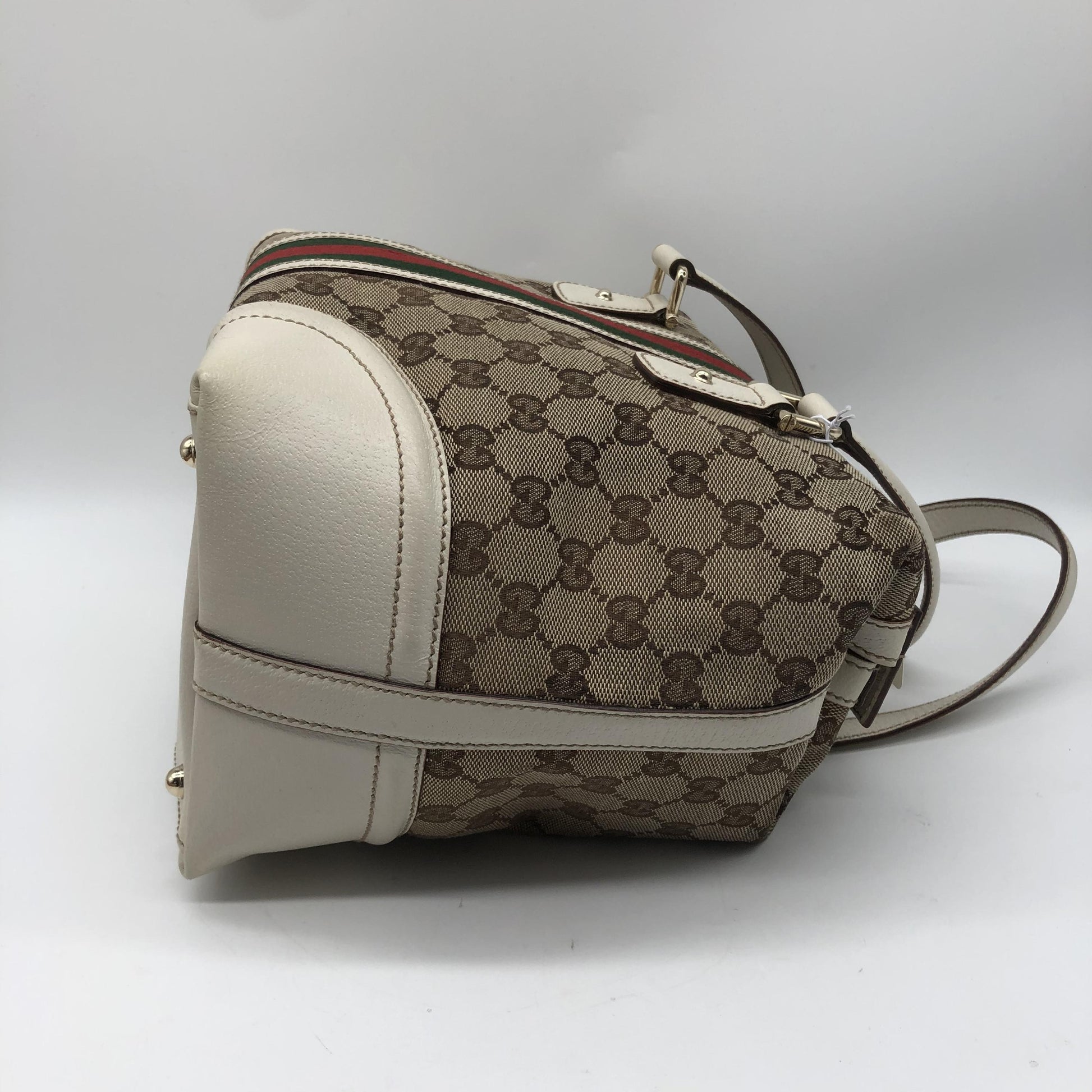 Gucci Treasure Boston GG Canvas and leather, Beige, Canvas, Handbag