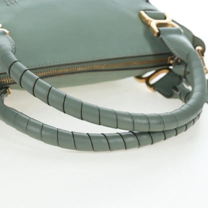 Chloe Marcie Top Handle Leather, Green, Leather, Handbag