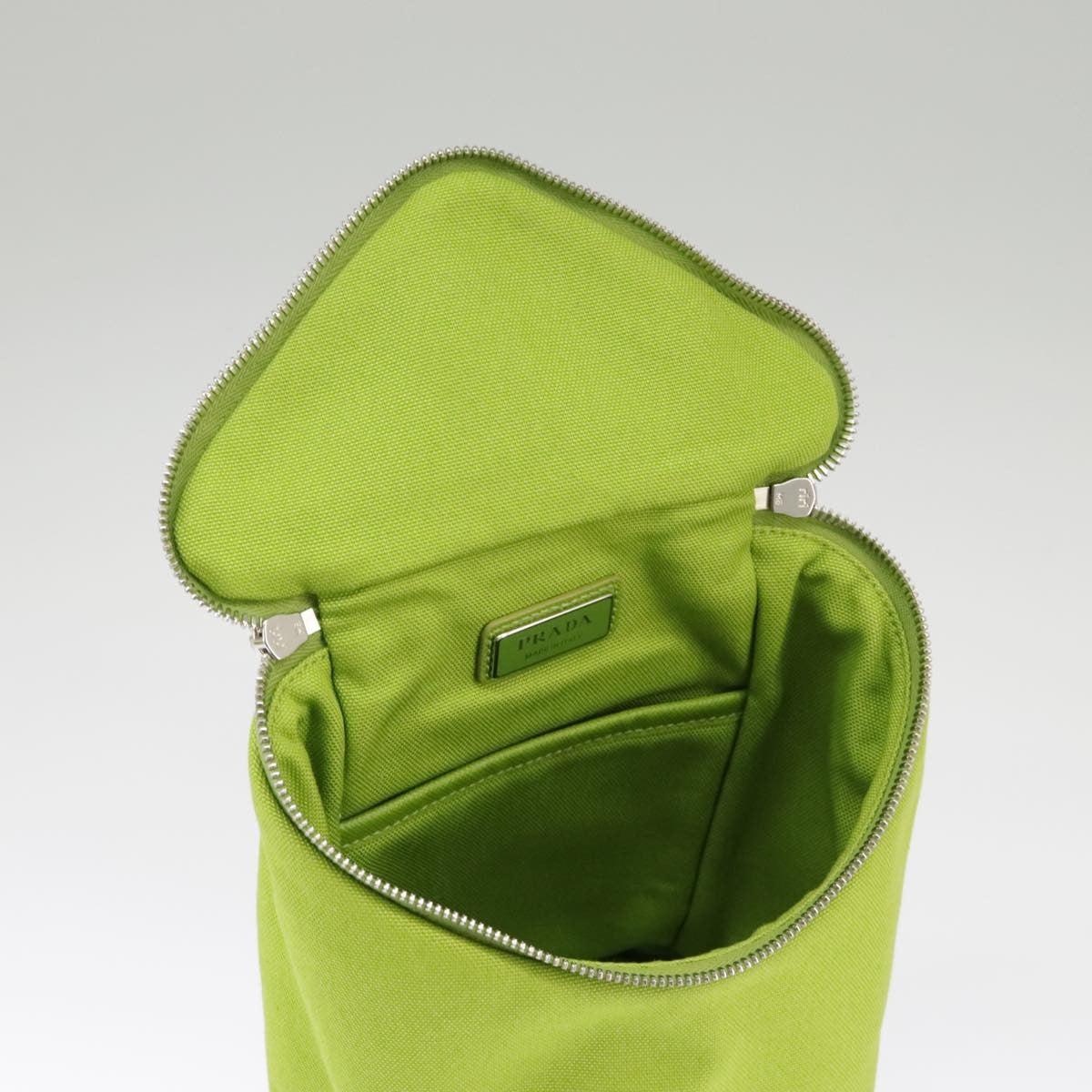 Prada Zipped Triangle Canvas, Green, Canvas, Crossbody Bag