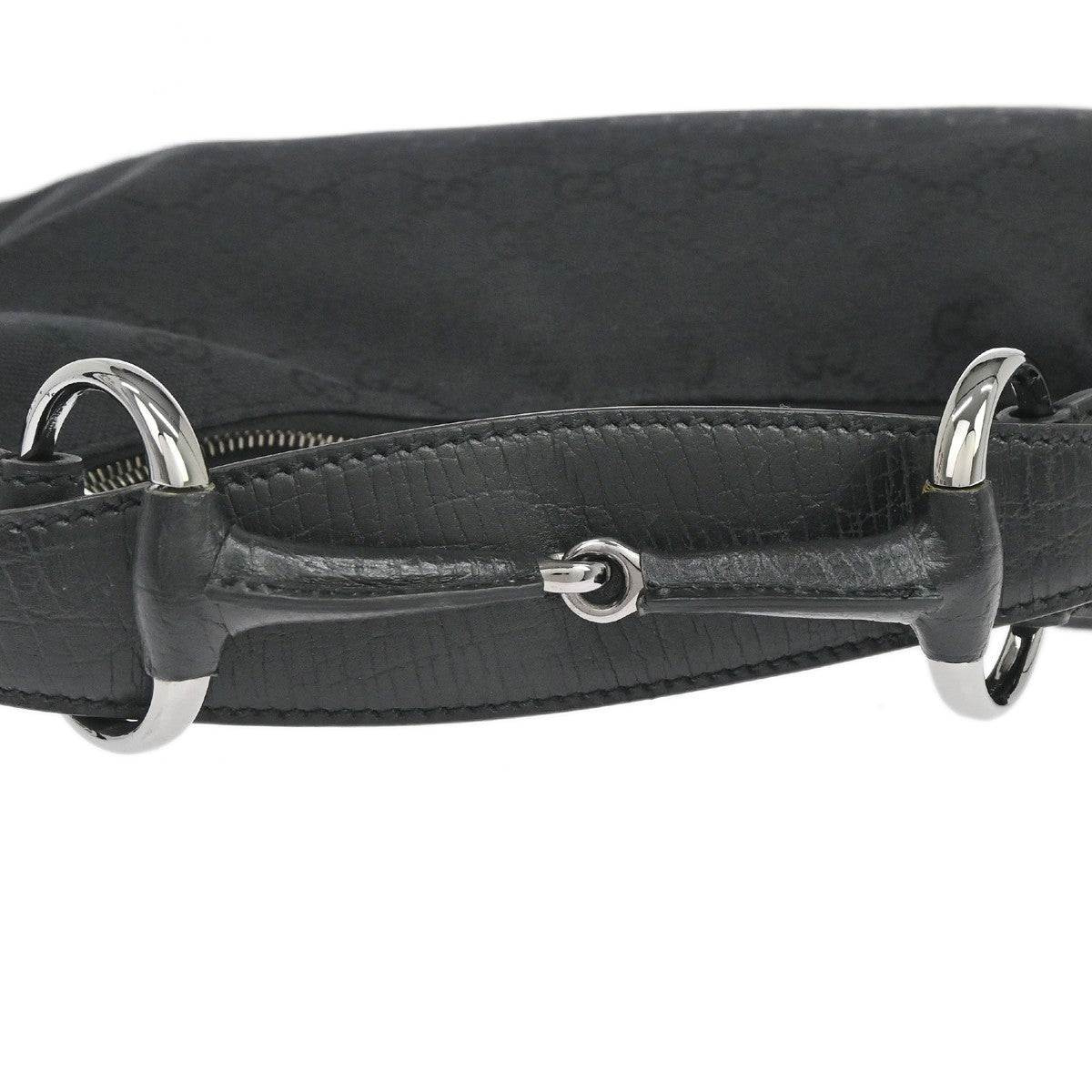 Gucci Horsebit Hobo GG Canvas, Black, Canvas, Handbag