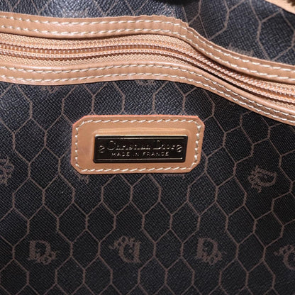 Christian Dior Vintage Honeycomb Boston Canvas and Leather, Black, Canvas, Travel Bag