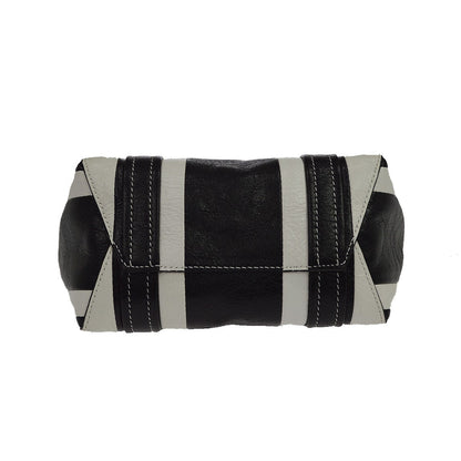 Balenciaga Barbes East West Shopper Tote Striped Leather, Black, Leather, Tote Bag